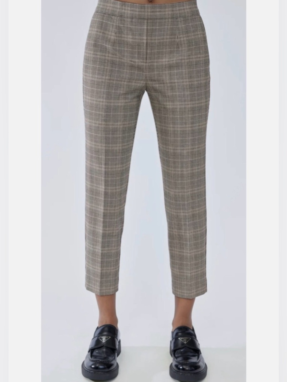 Aritzia Babaton Conan Dress Pants - Glencheck Plaid Gray Houndstooth